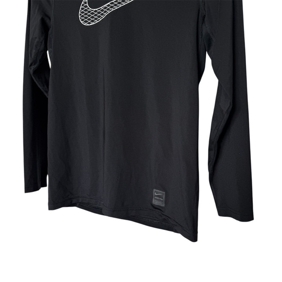 Nike Pro Dri-FIT Long Sleeve Training T-Shirt Black Teens L Sweat Wicking Mesh - Picture 6 of 12